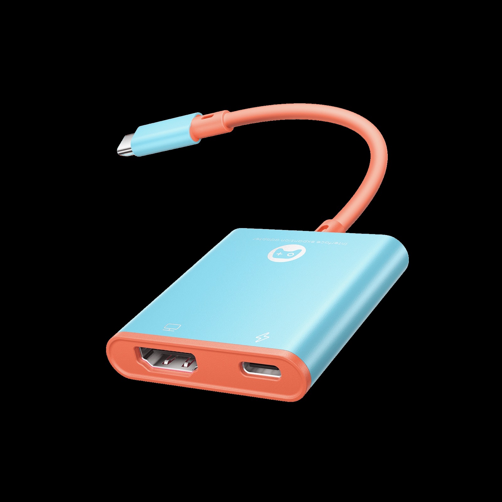 JSAUX Switch 2 二合一 Dock 轉接器官方產品圖，藍橘雙色機身與接孔標示