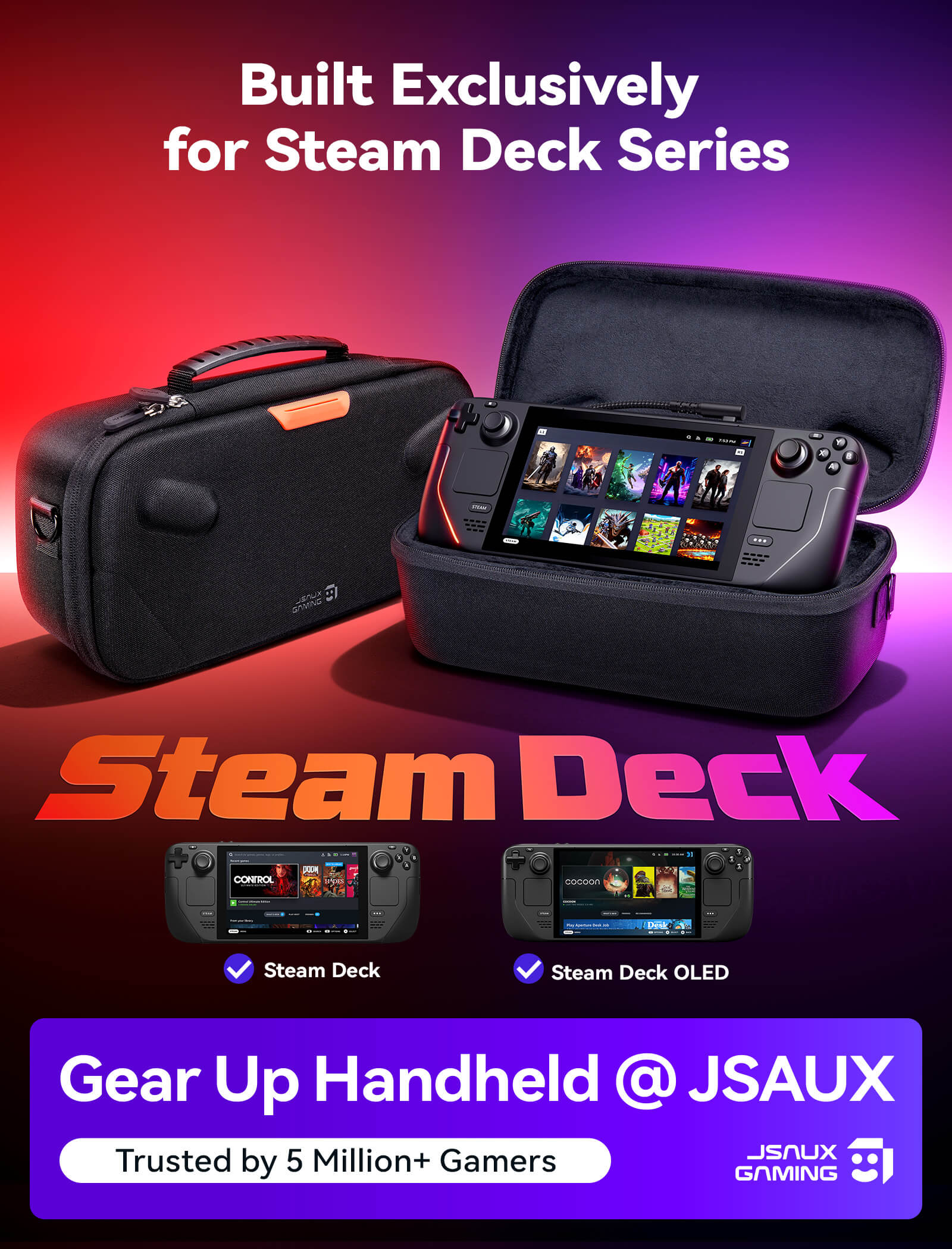 官方相容性標示圖,Steam Deck 與 Steam Deck OLED 各有勾選標記
